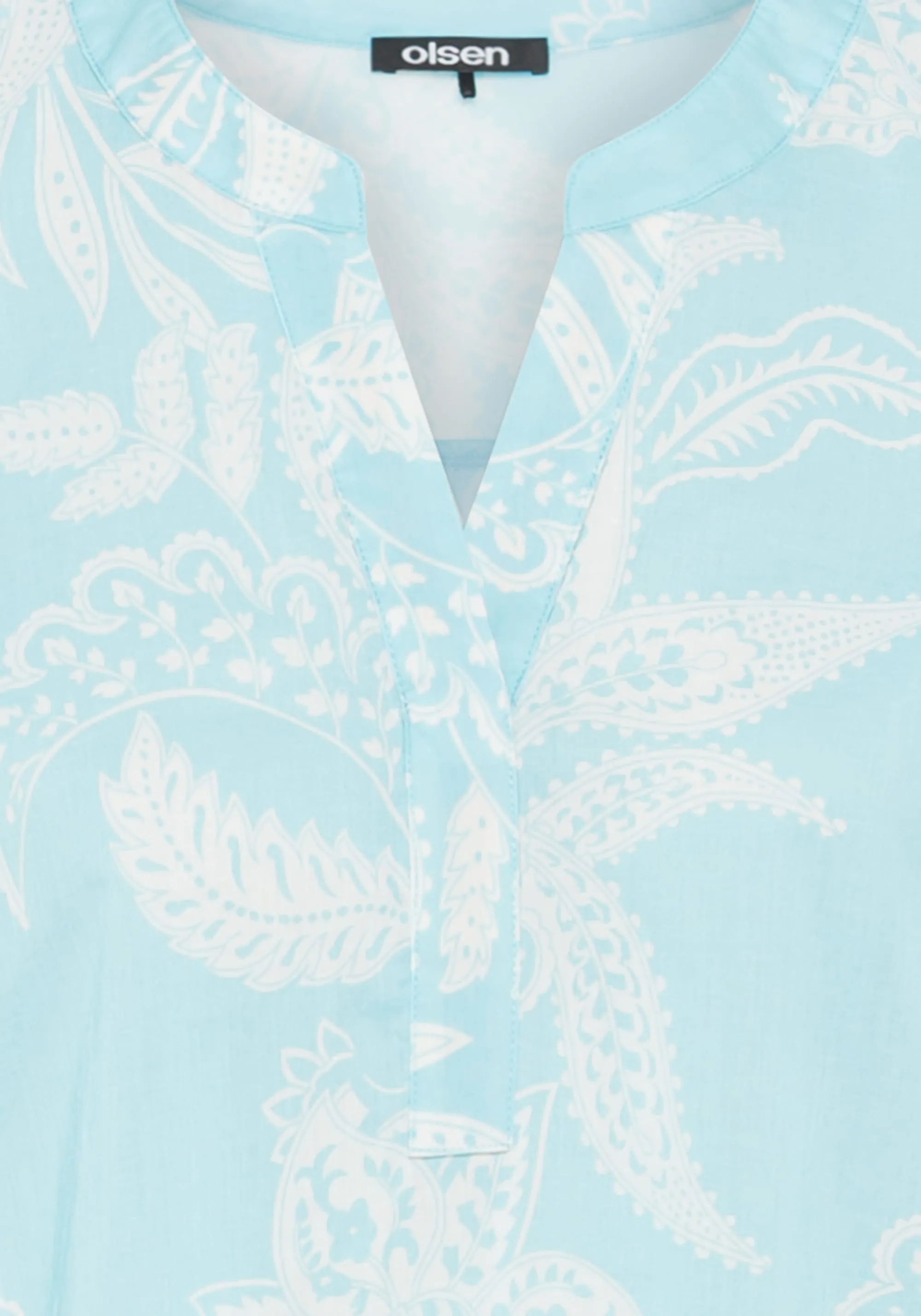 100% Cotton Short Sleeve Paisley Tunic Blouse