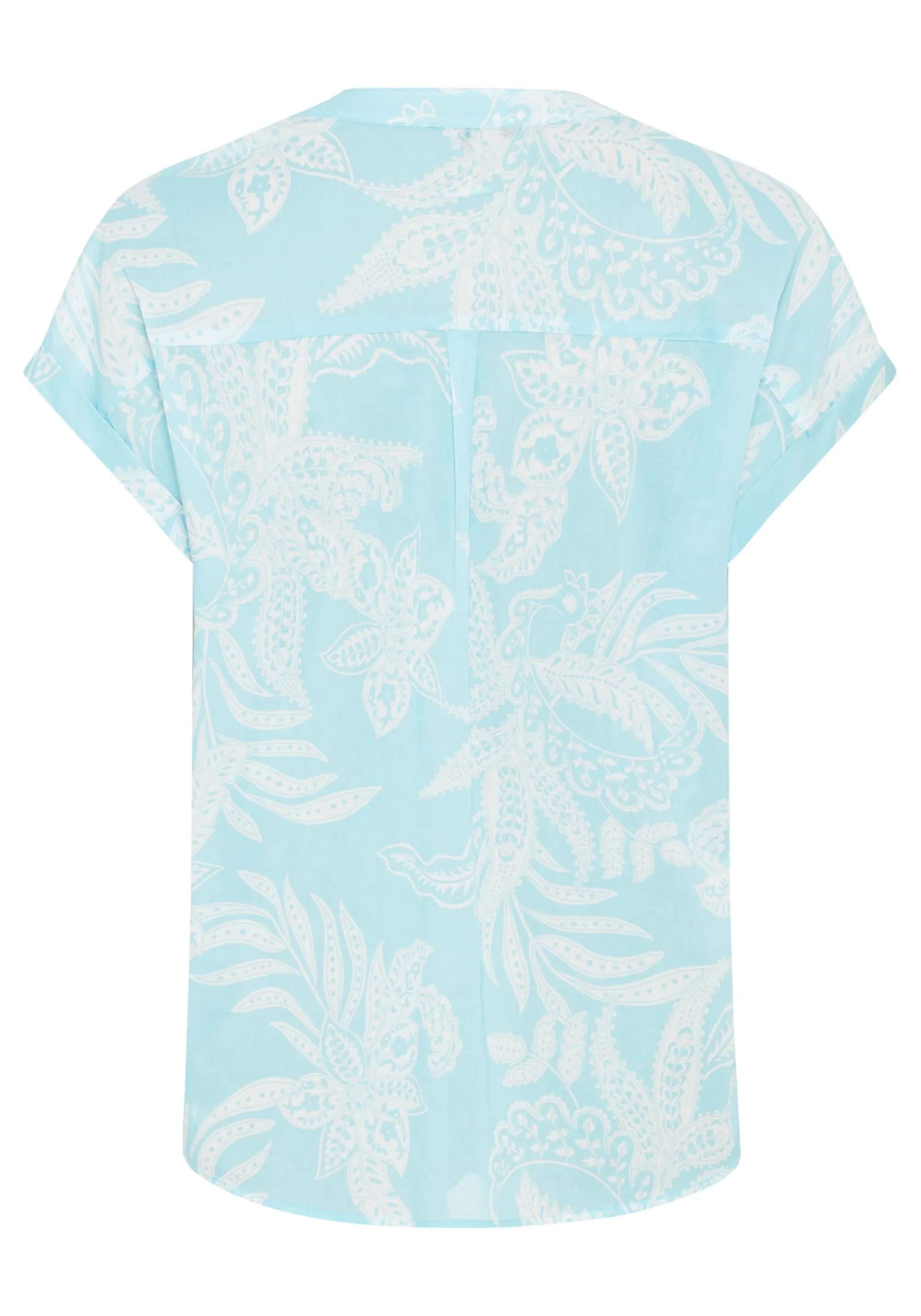 100% Cotton Short Sleeve Paisley Tunic Blouse