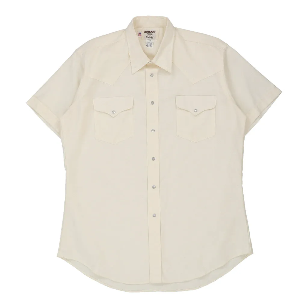 70's Ruddock Shirts Short Sleeve Shirt - 2XL Cream Cotton Blend