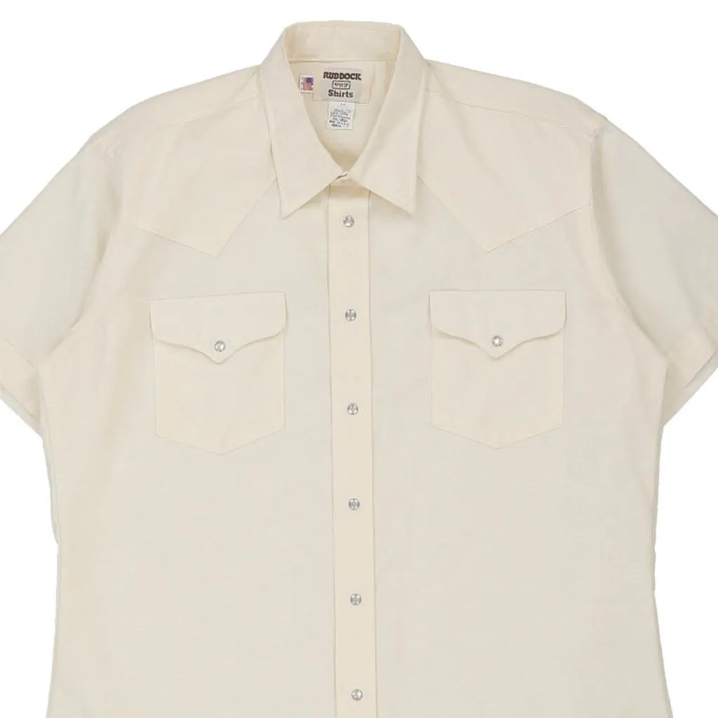 70's Ruddock Shirts Short Sleeve Shirt - 2XL Cream Cotton Blend