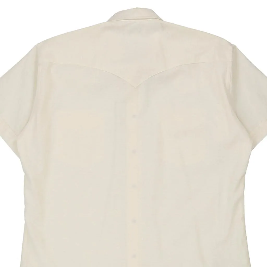 70's Ruddock Shirts Short Sleeve Shirt - 2XL Cream Cotton Blend