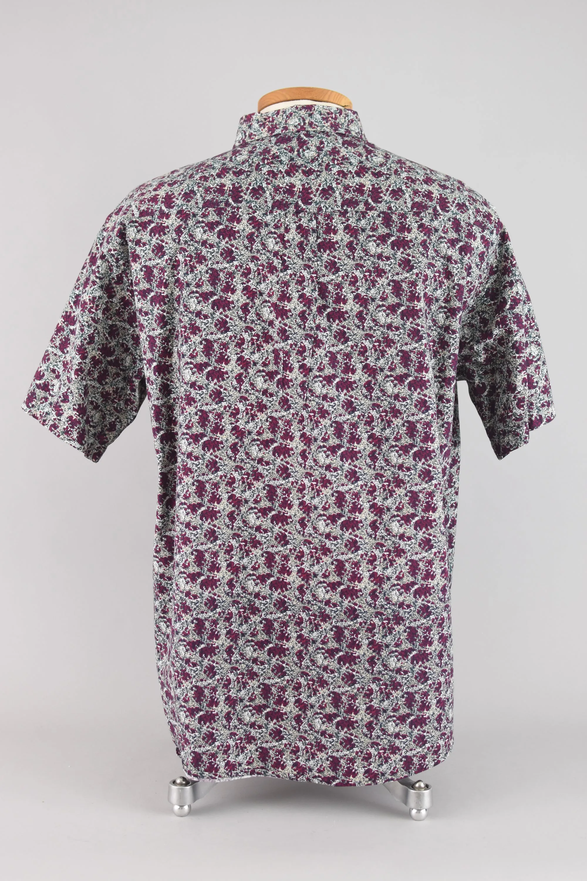 90s Abstract Button Down Short Sleeve Dress Shirt, Men's Large