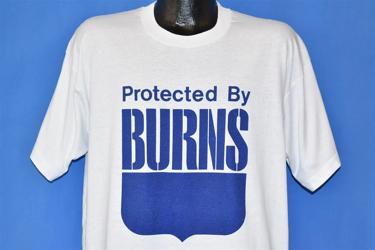 90s Protected by Burns Security Shield Logo t-shirt Extra Large