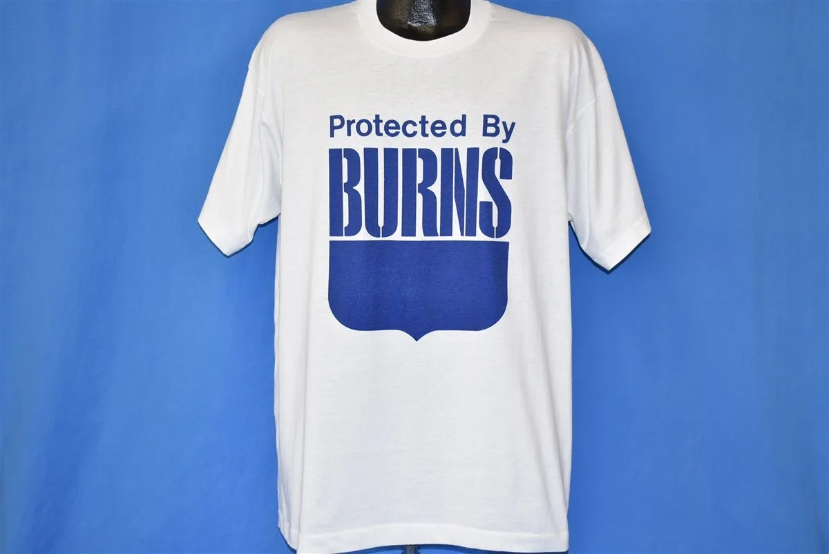 90s Protected by Burns Security Shield Logo t-shirt Extra Large