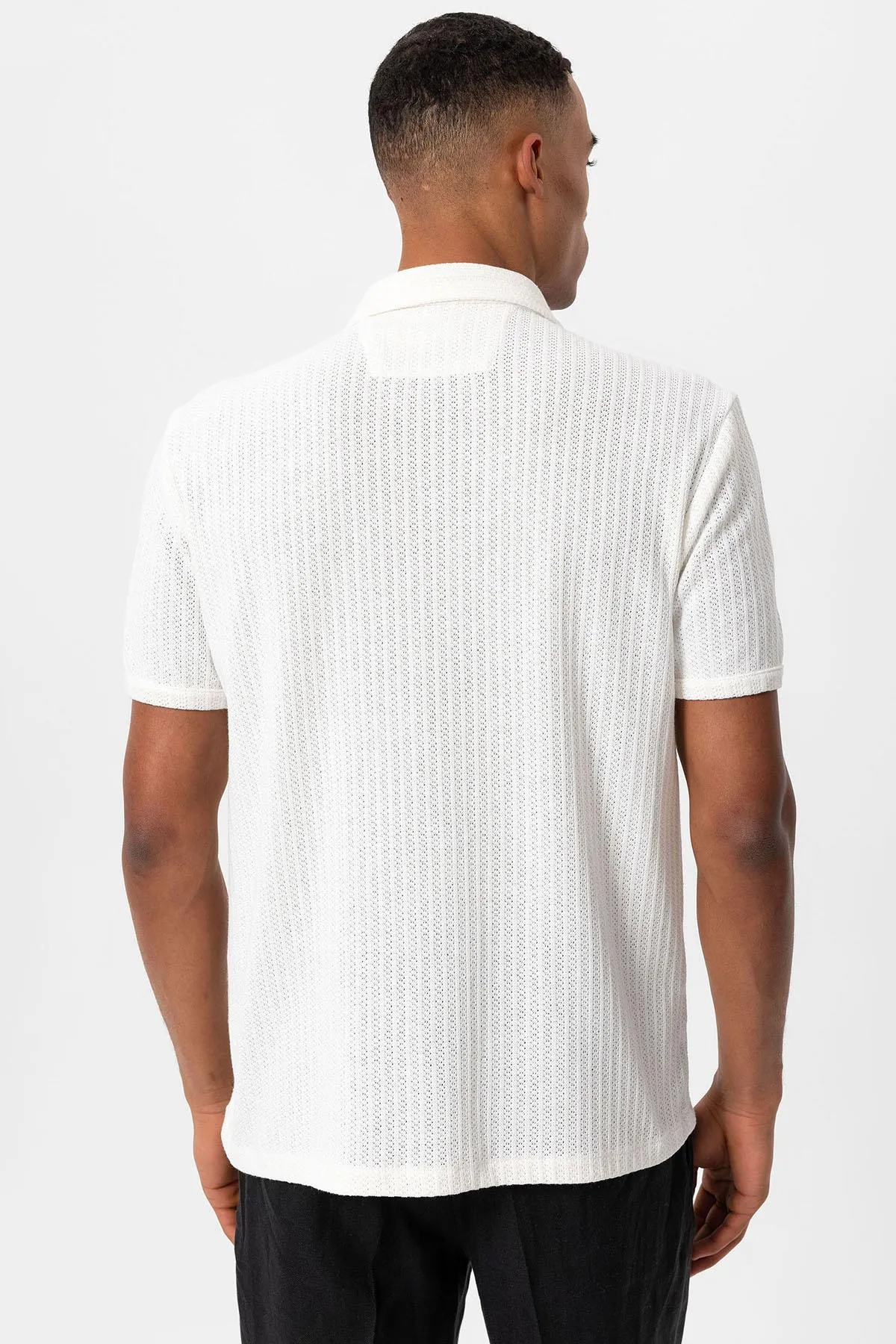 ANT Polo Neck Knitted Short Sleeve Men's Shirt - Ocoee