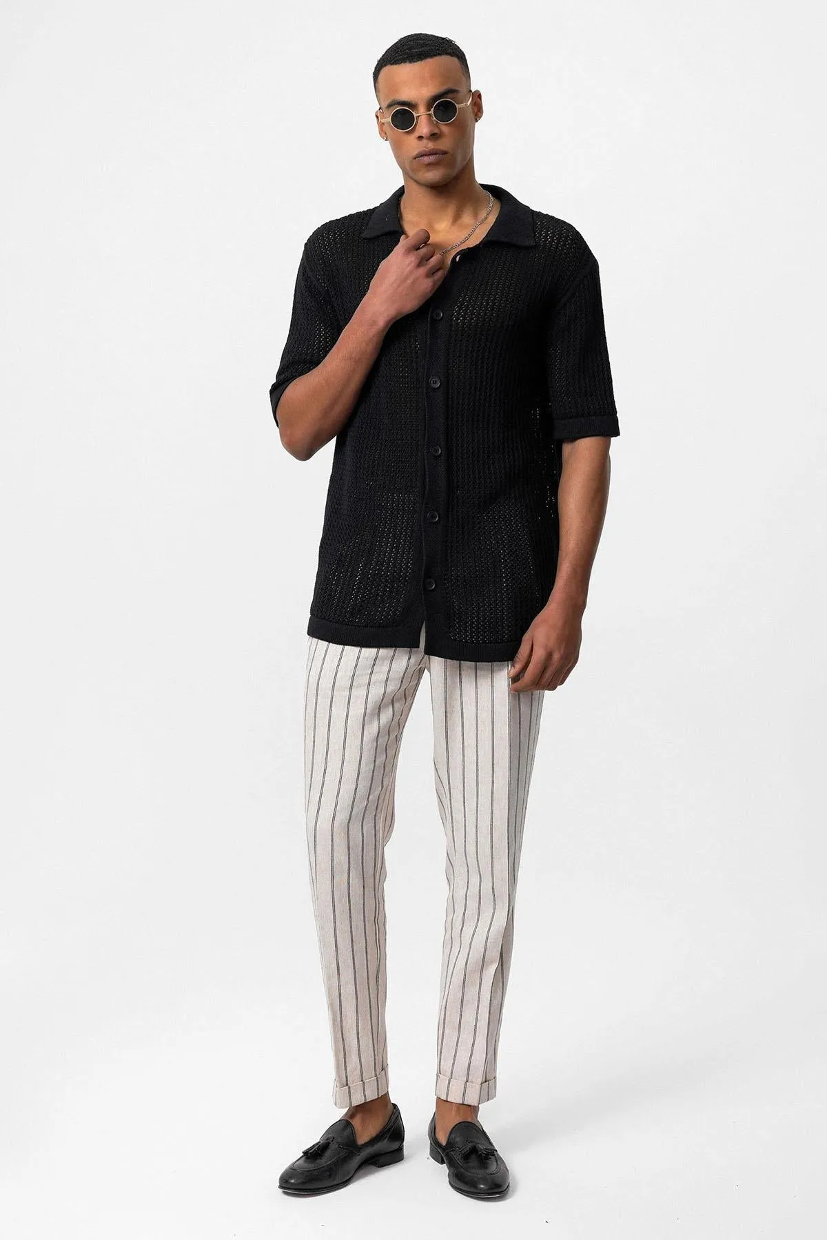 ANT Short Sleeve Openwork Men's Shirt - León de los Aldama