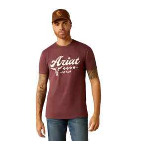 Ariat Men's Established Boot Co Maroon Heather T Shirt