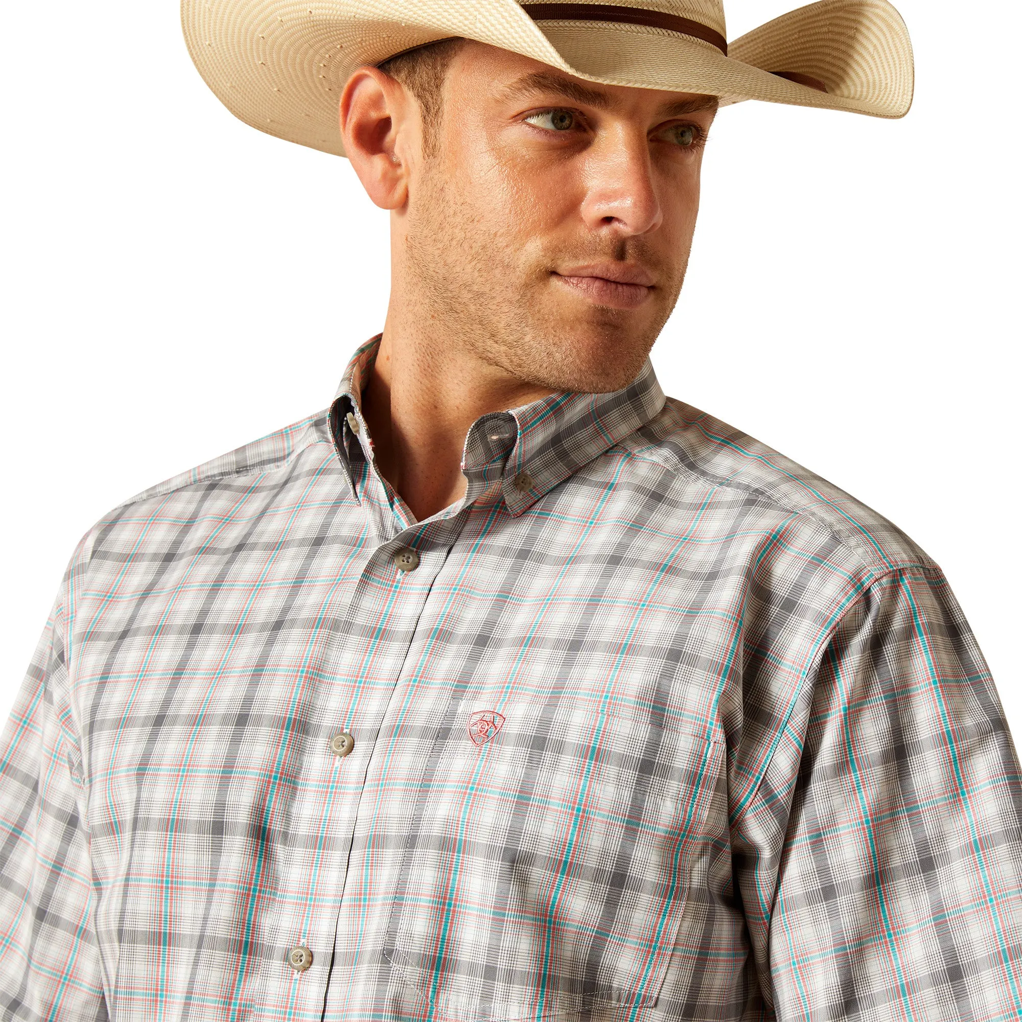 ARIAT PRO SERIES JAMIE CLASSIC FIT GREY SHORT SLEEVE SHIRT
