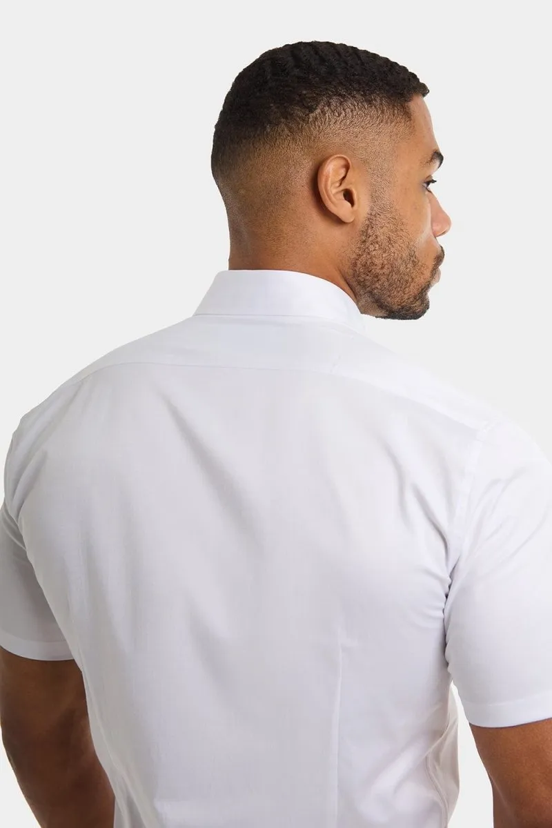 Athletic Fit Short Sleeve Signature Shirt in White
