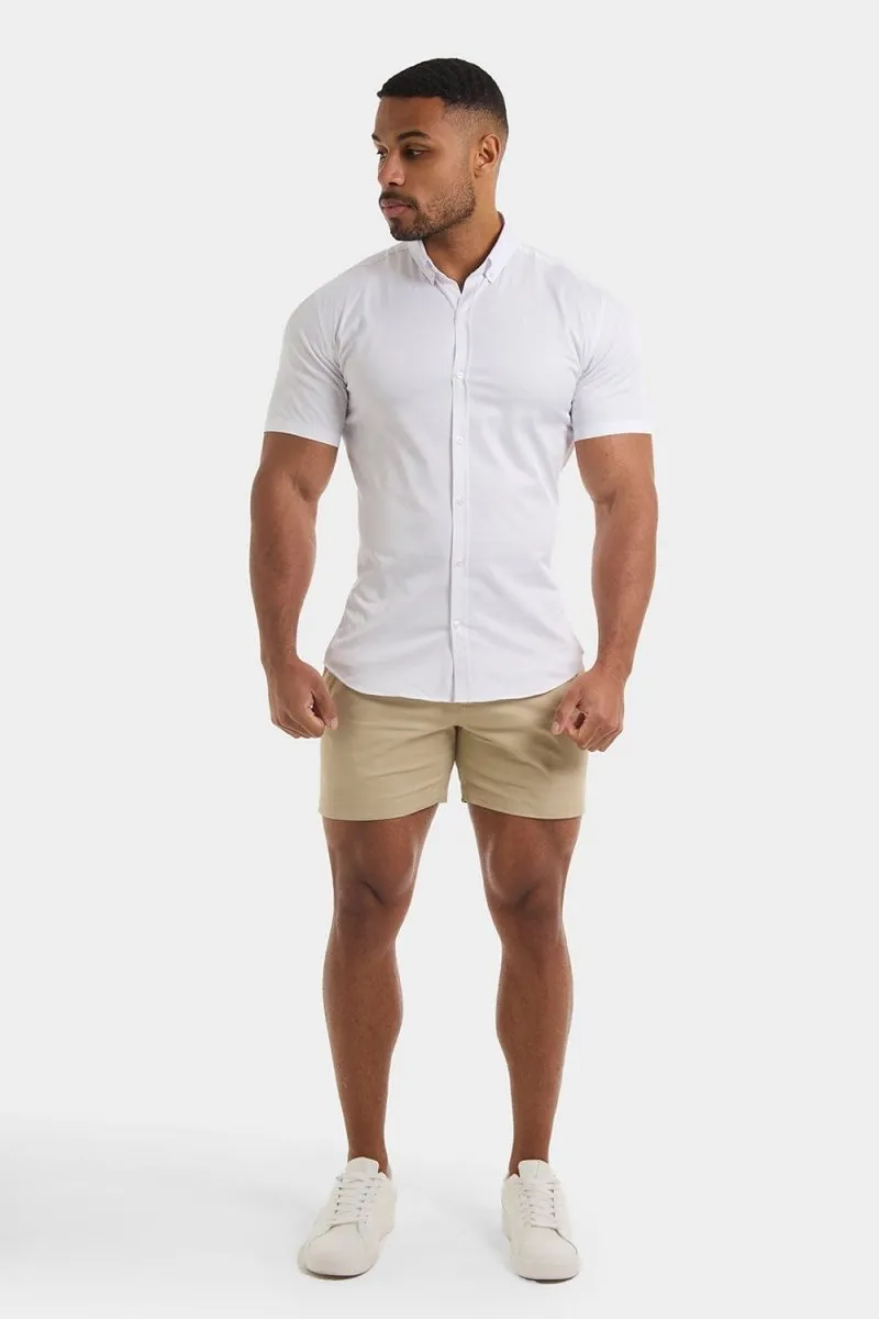 Athletic Fit Short Sleeve Signature Shirt in White