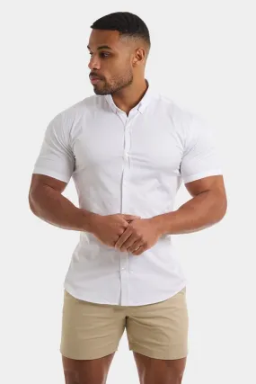 Athletic Fit Short Sleeve Signature Shirt in White
