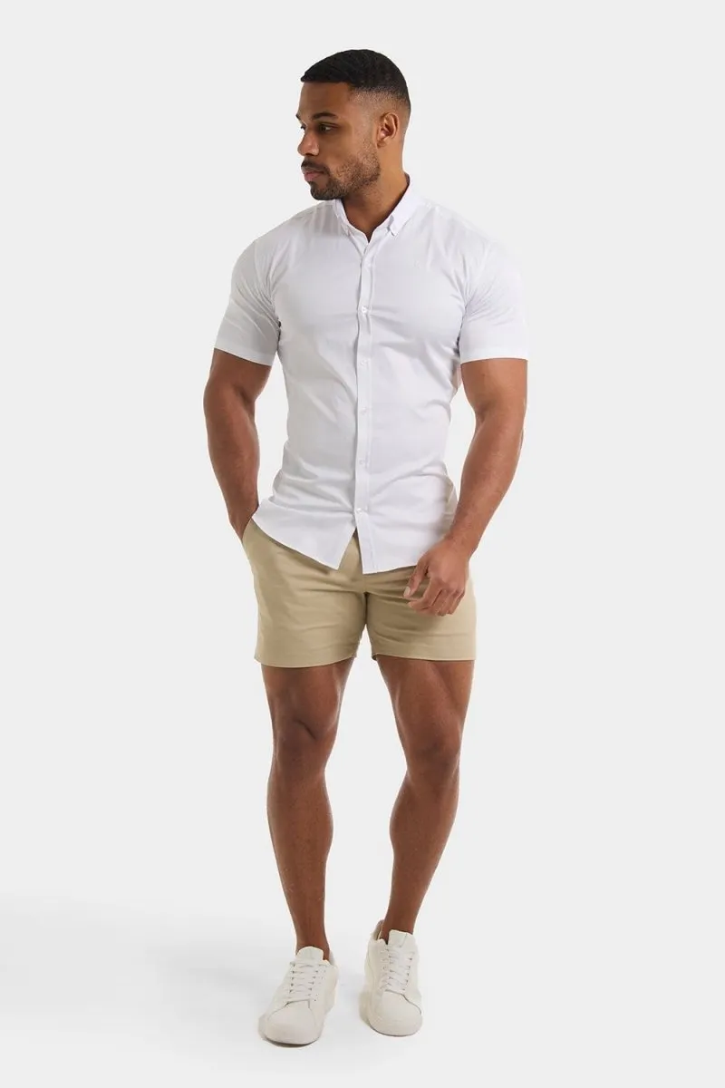 Athletic Fit Short Sleeve Signature Shirt in White