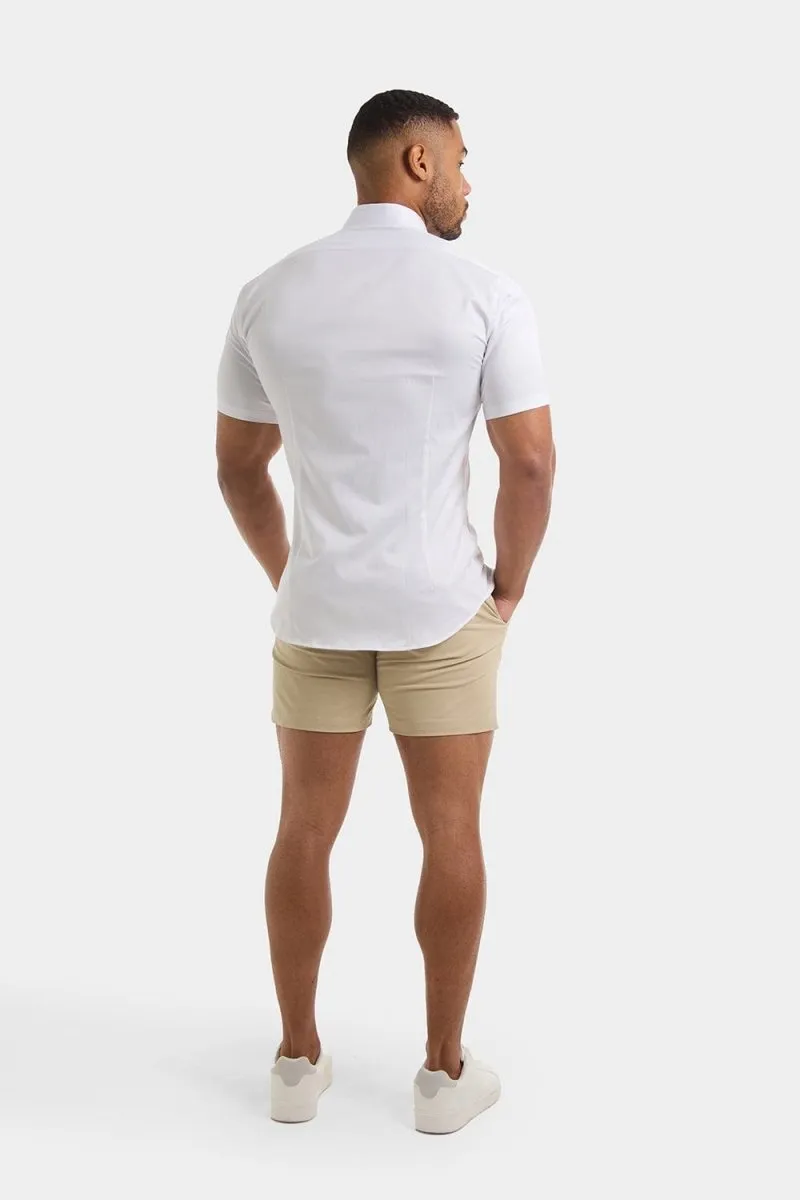 Athletic Fit Short Sleeve Signature Shirt in White
