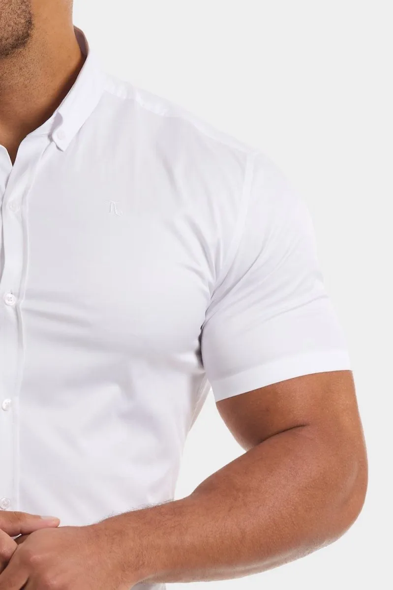 Athletic Fit Short Sleeve Signature Shirt in White