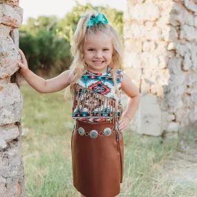 Aztec Sueded Fringe Onesie Baby (0-18M)