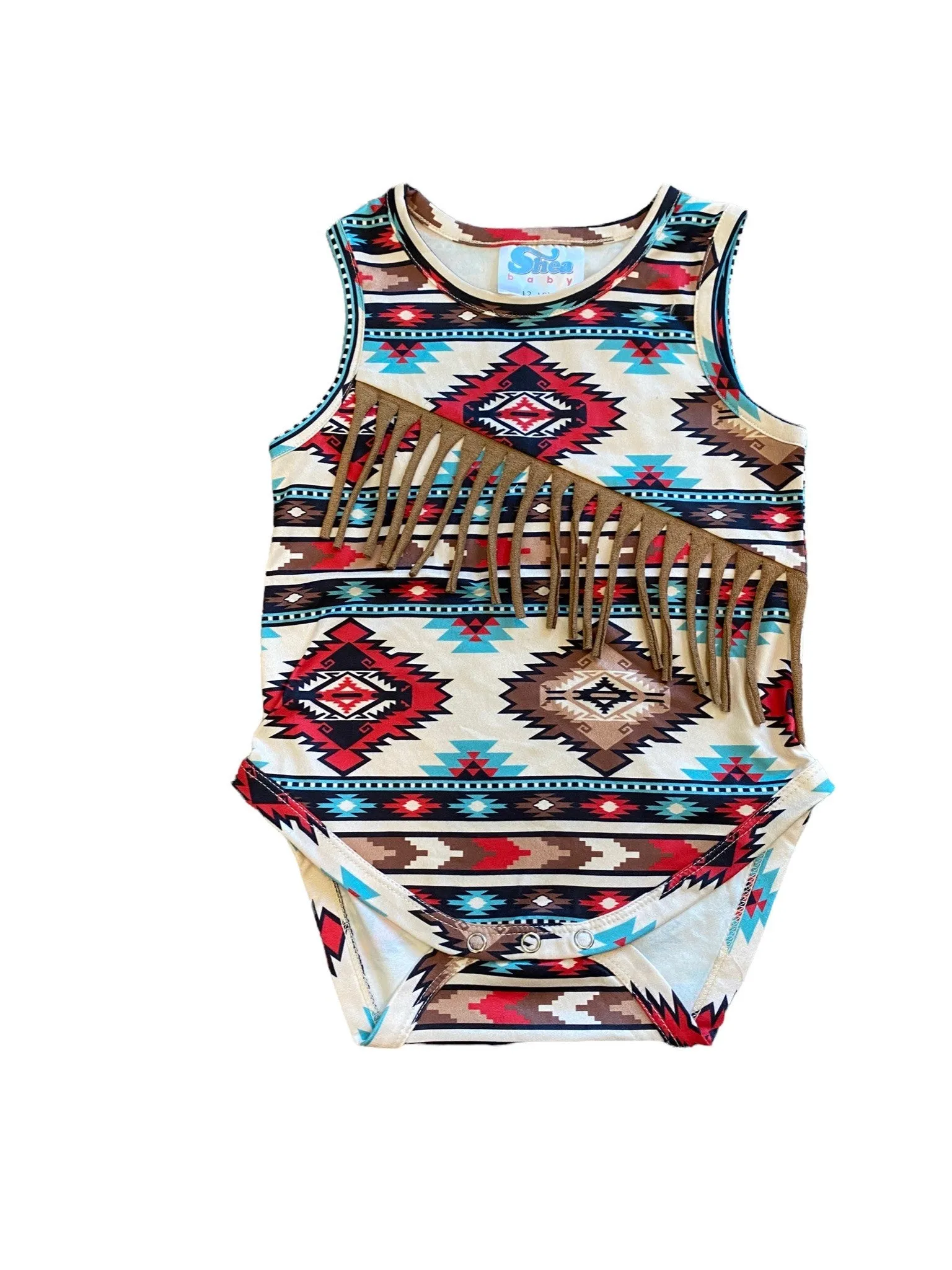 Aztec Sueded Fringe Onesie Baby (0-18M)