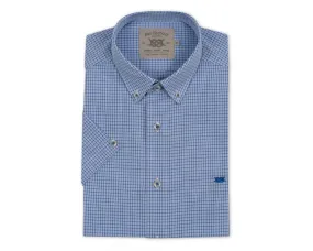 Bar Harbour Blue Short Sleeve Check Shirt Big and Tall