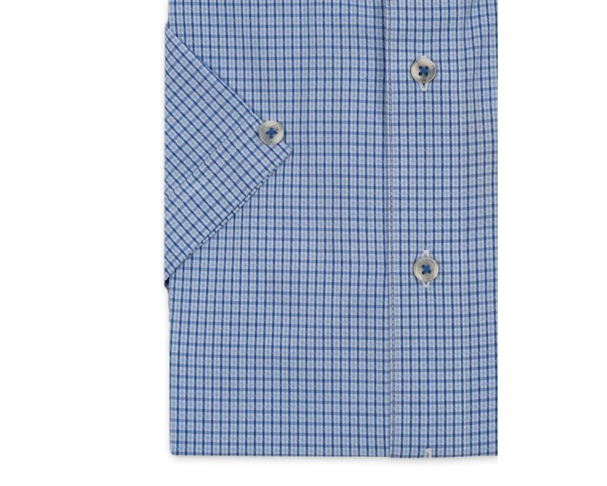 Bar Harbour Blue Short Sleeve Check Shirt Big and Tall