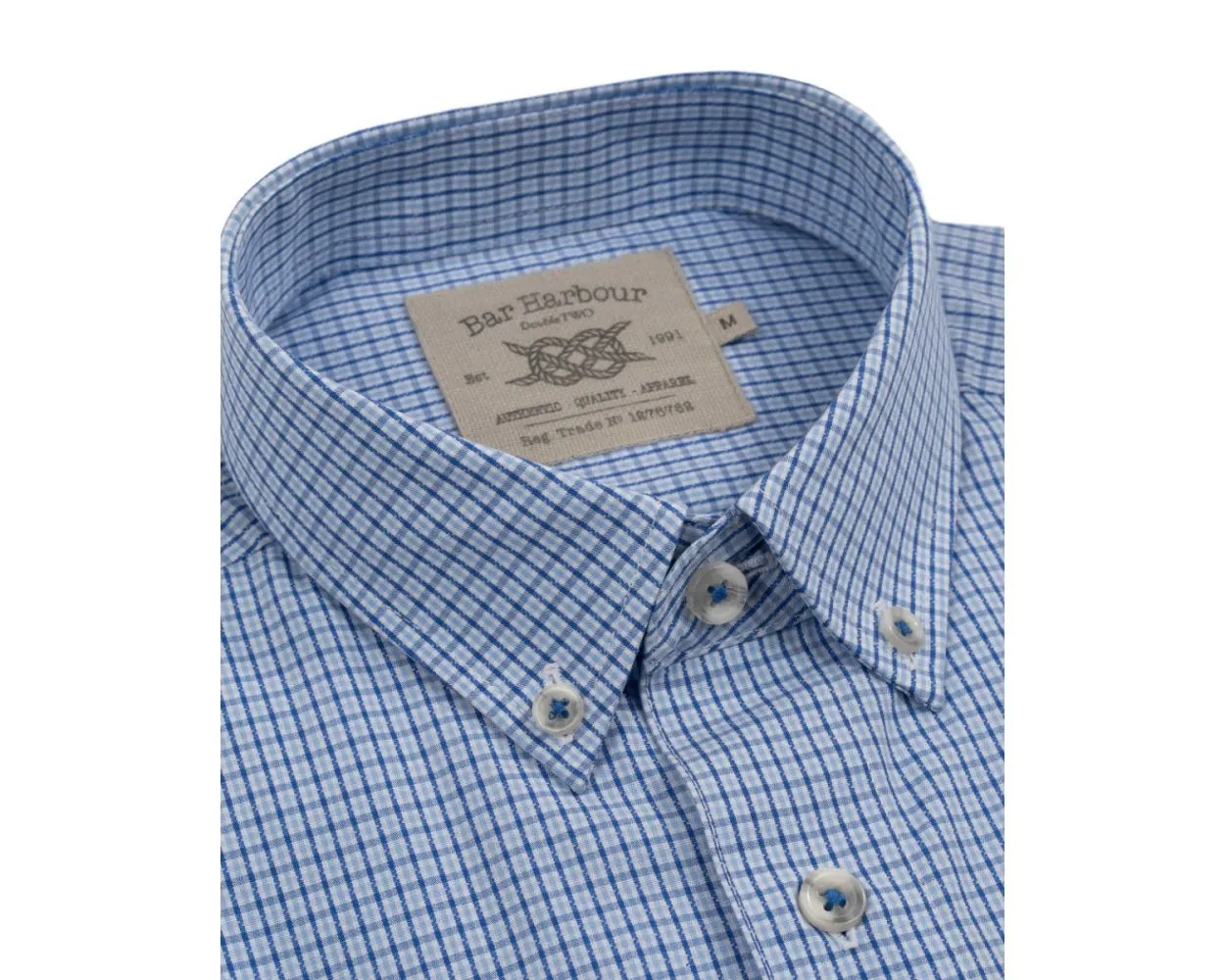 Bar Harbour Blue Short Sleeve Check Shirt Big and Tall