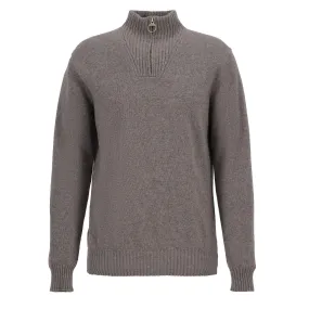 Barbour Essential Lambswool Half Zip Knitted Jumper Dark Stone