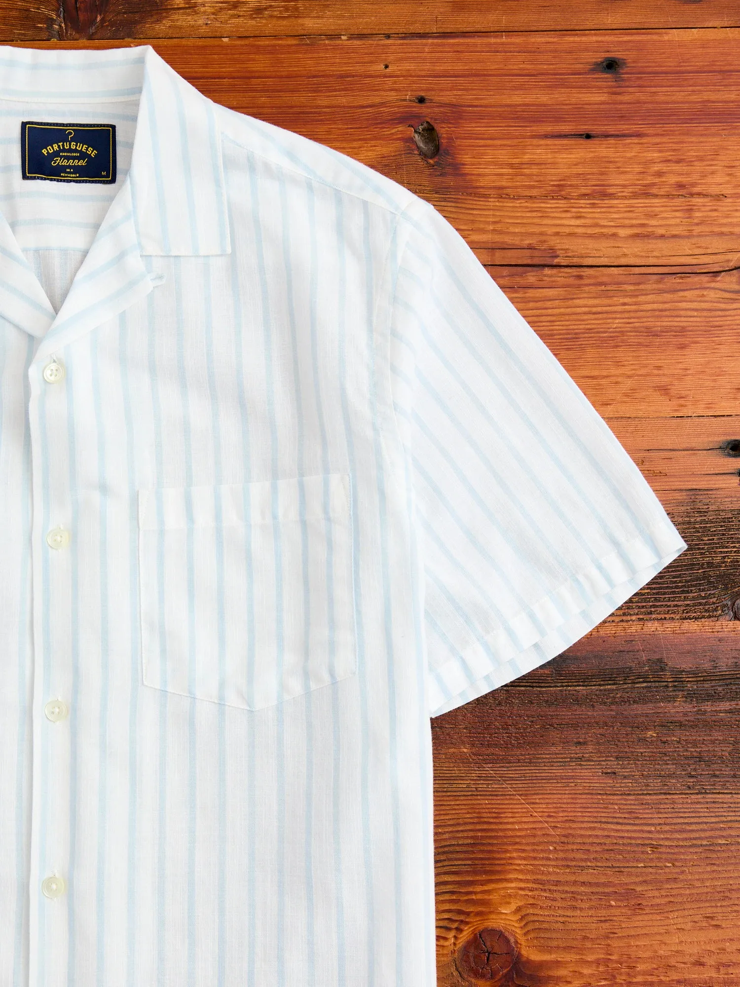 Beach Cabin Button-Up Shirt in Sky