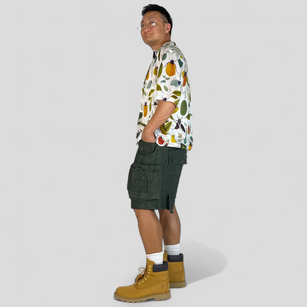 Beetle print boxy camp shirt