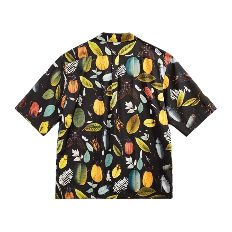 Beetle print boxy camp shirt