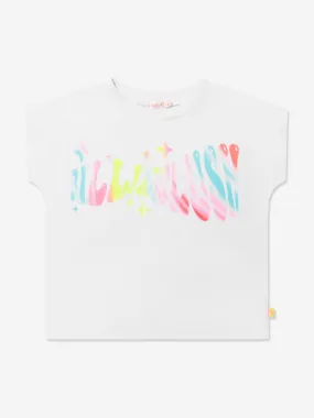 Billieblush Girls Logo Print T-Shirt in White
