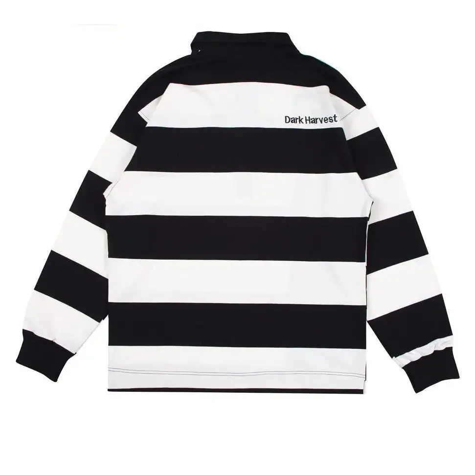 Black & White Striped Polo Shirt