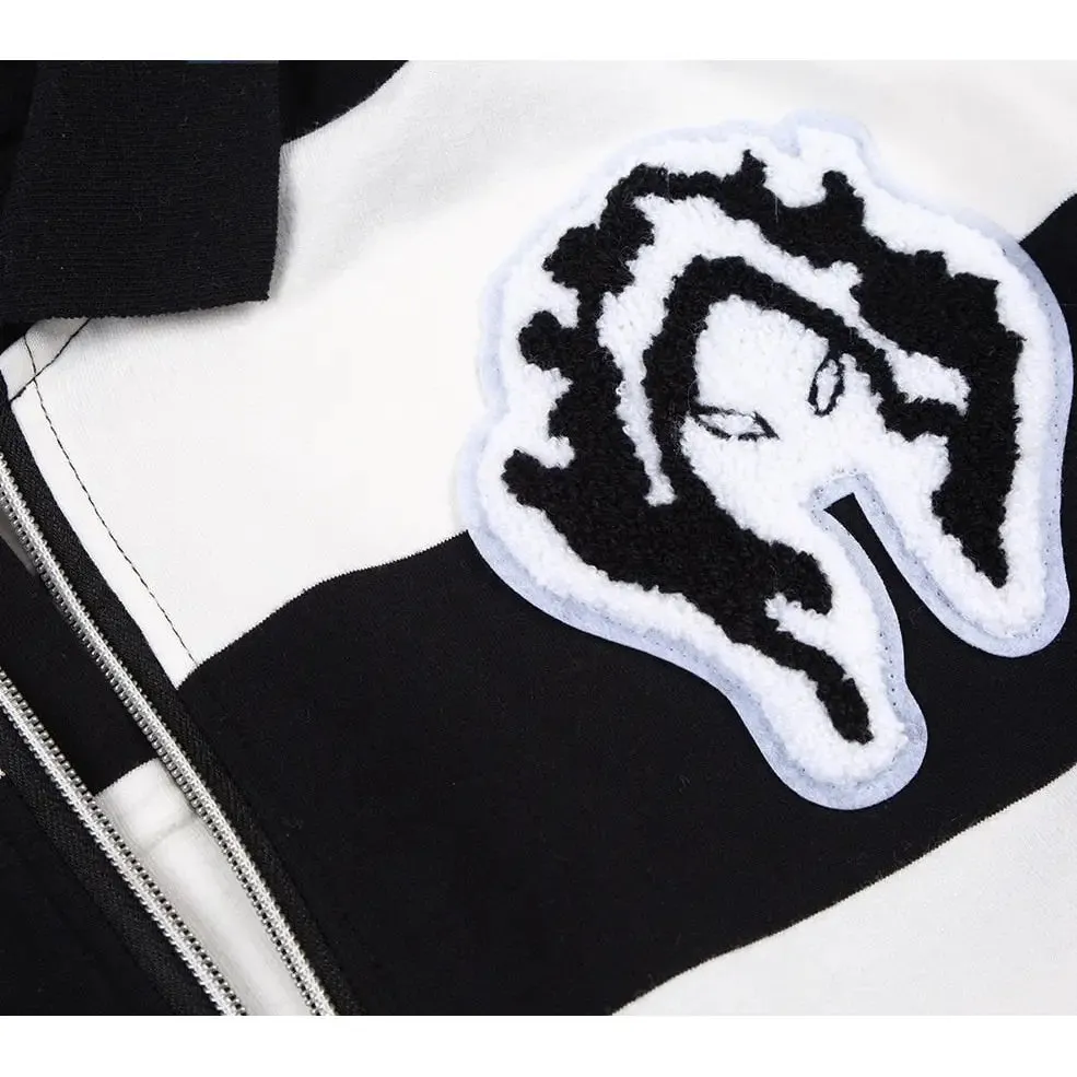 Black & White Striped Polo Shirt