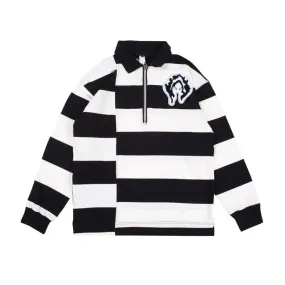 Black & White Striped Polo Shirt