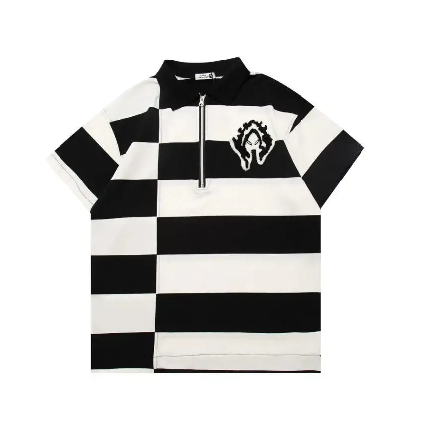 Black & White Striped Polo Shirt