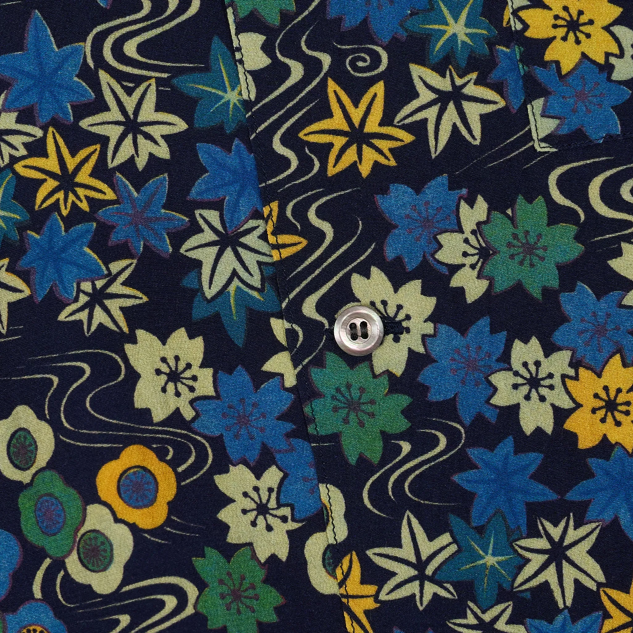 Blue Blue Japan Aloha Short Sleeve Sakura Shirt