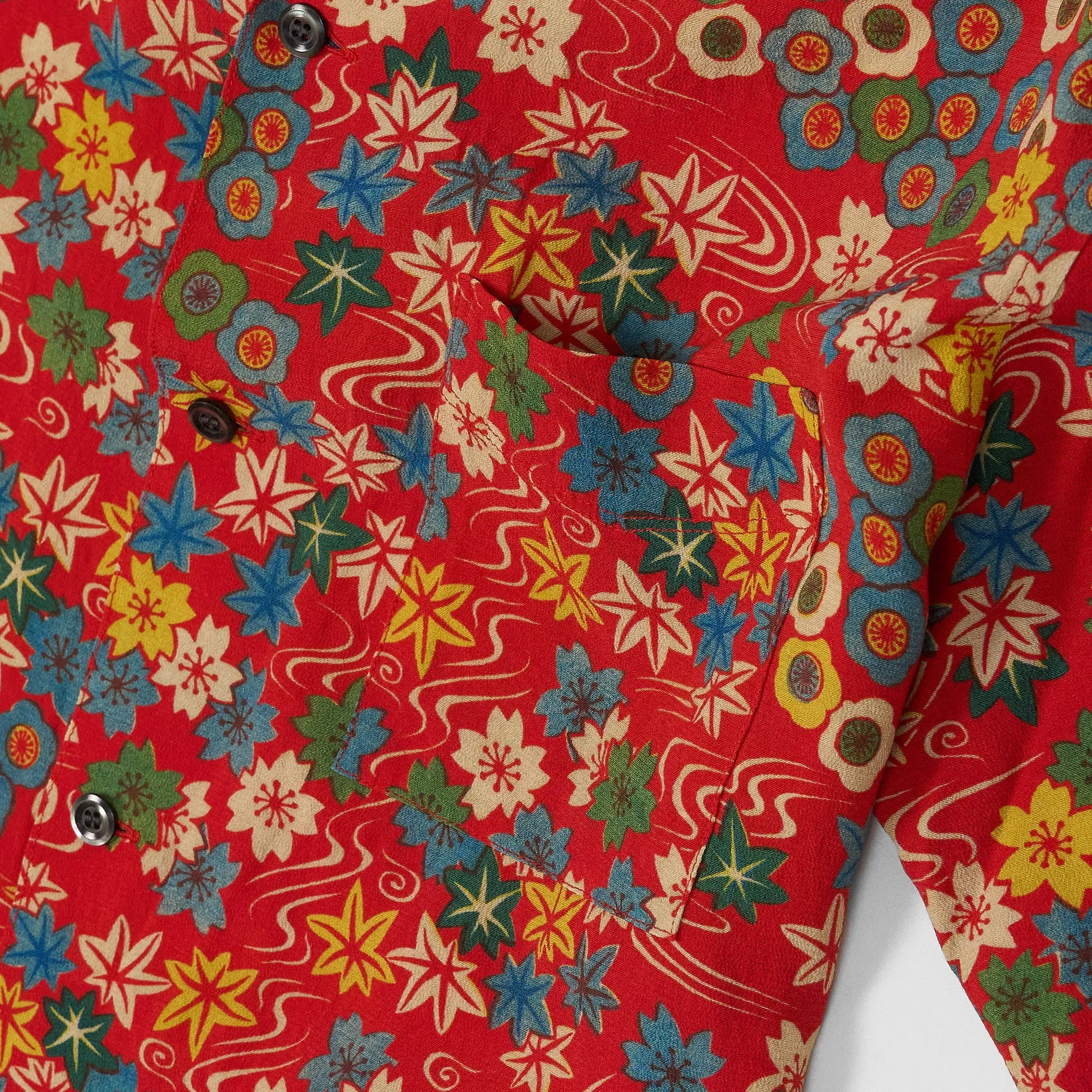 Blue Blue Japan Aloha Short Sleeve Sakura Shirt