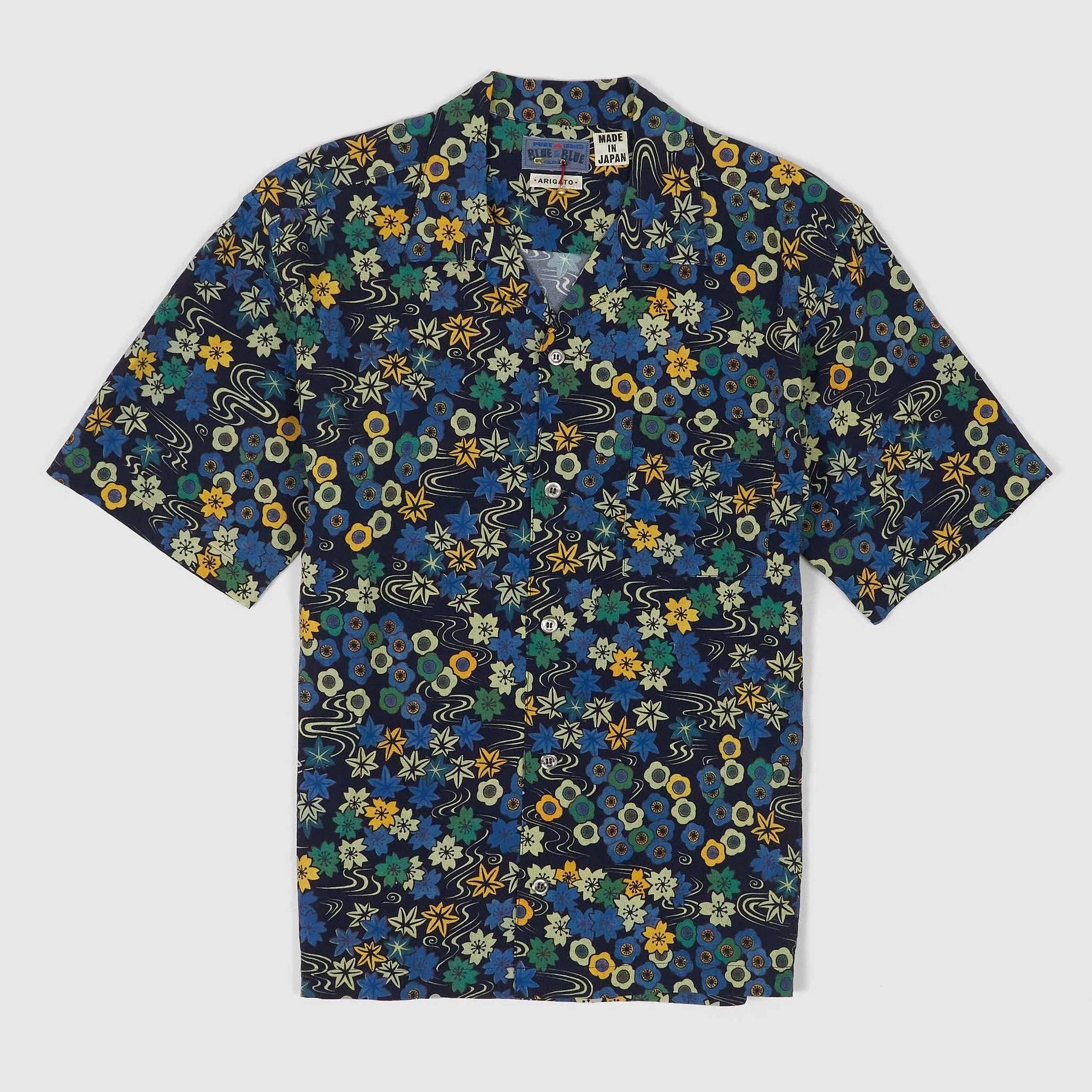 Blue Blue Japan Aloha Short Sleeve Sakura Shirt