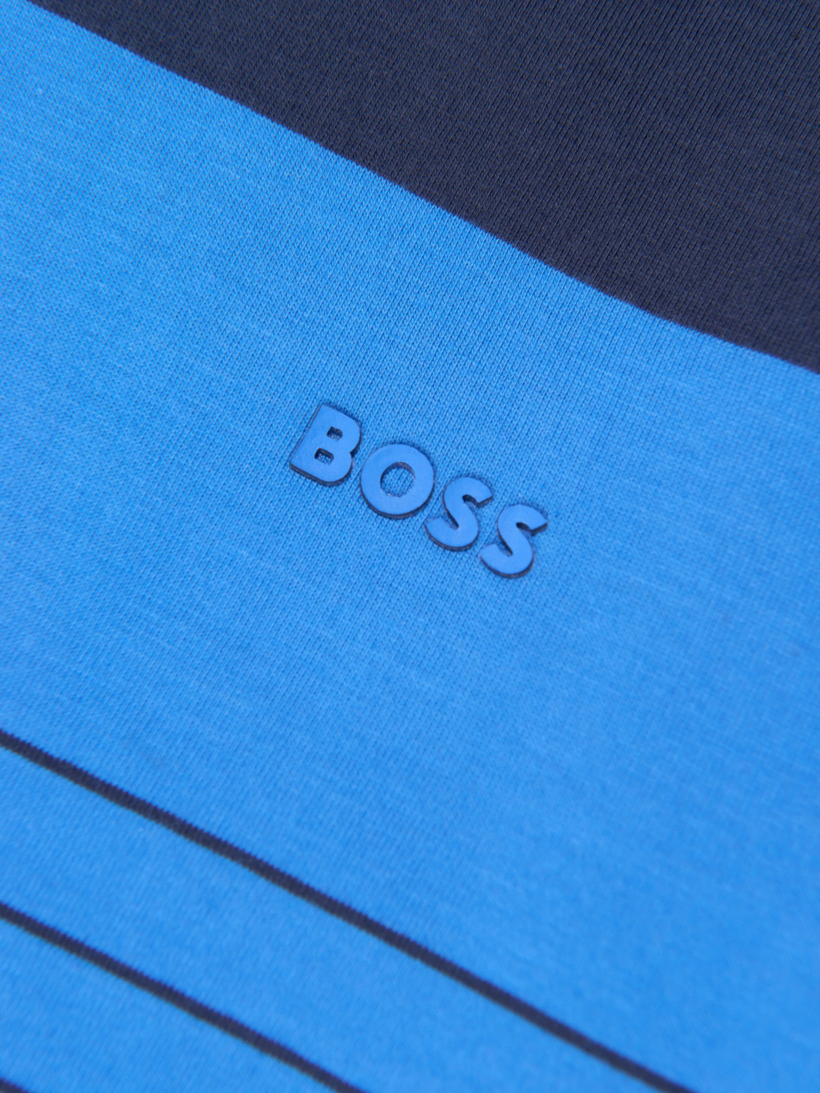 BOSS Boys Striped T-Shirt in Blue