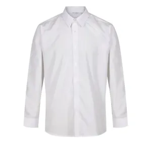 Boys Long Sleeve Shirt, Regular Fit, White, 2 Pack