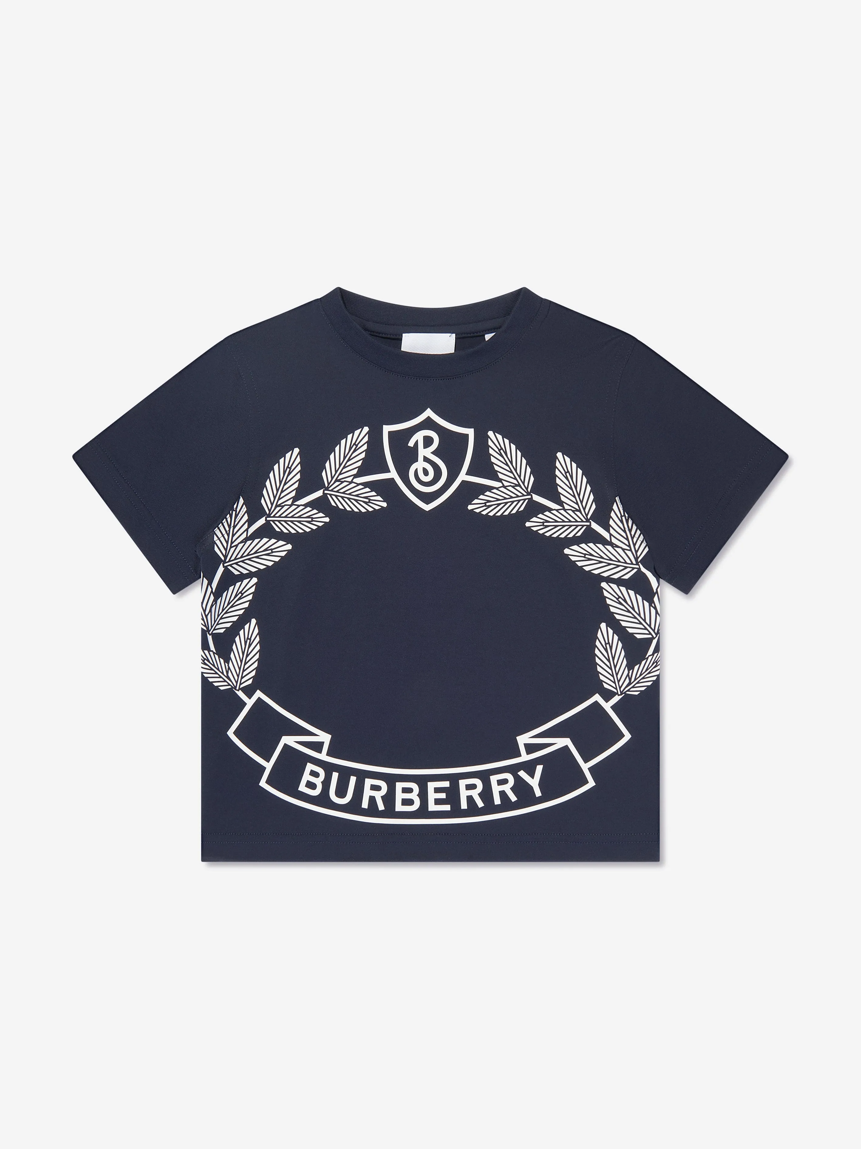 Burberry Boys Crest Print T-Shirt in Blue