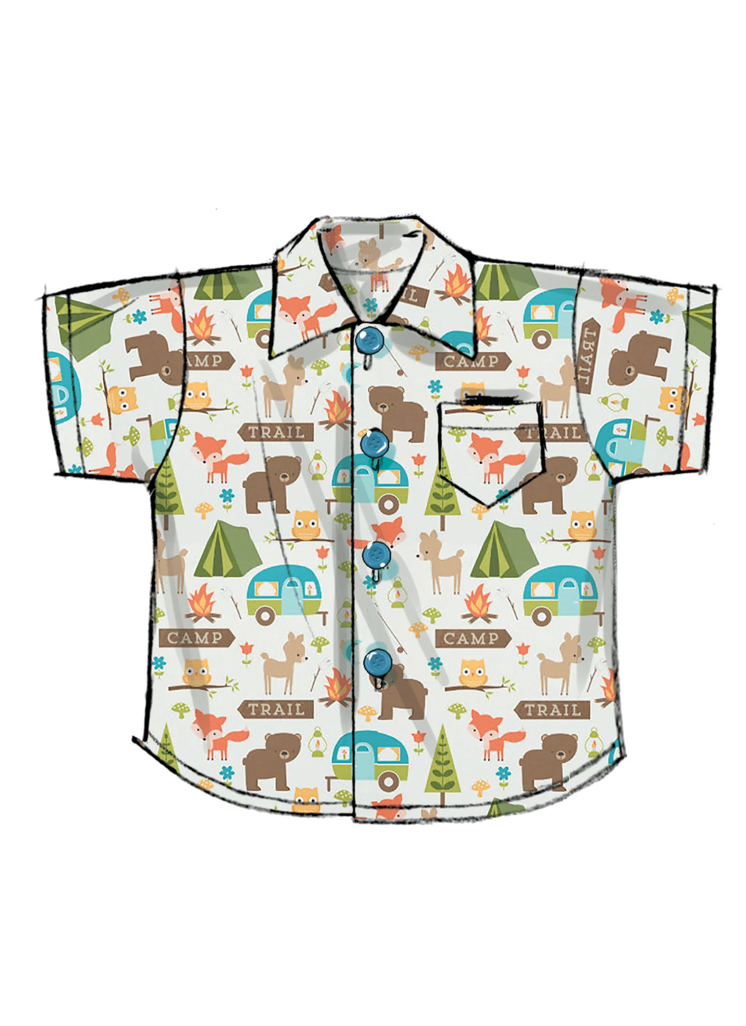 Butterick Pattern B6949 Babies' Shirts, T-Shirt, Pants and Hat