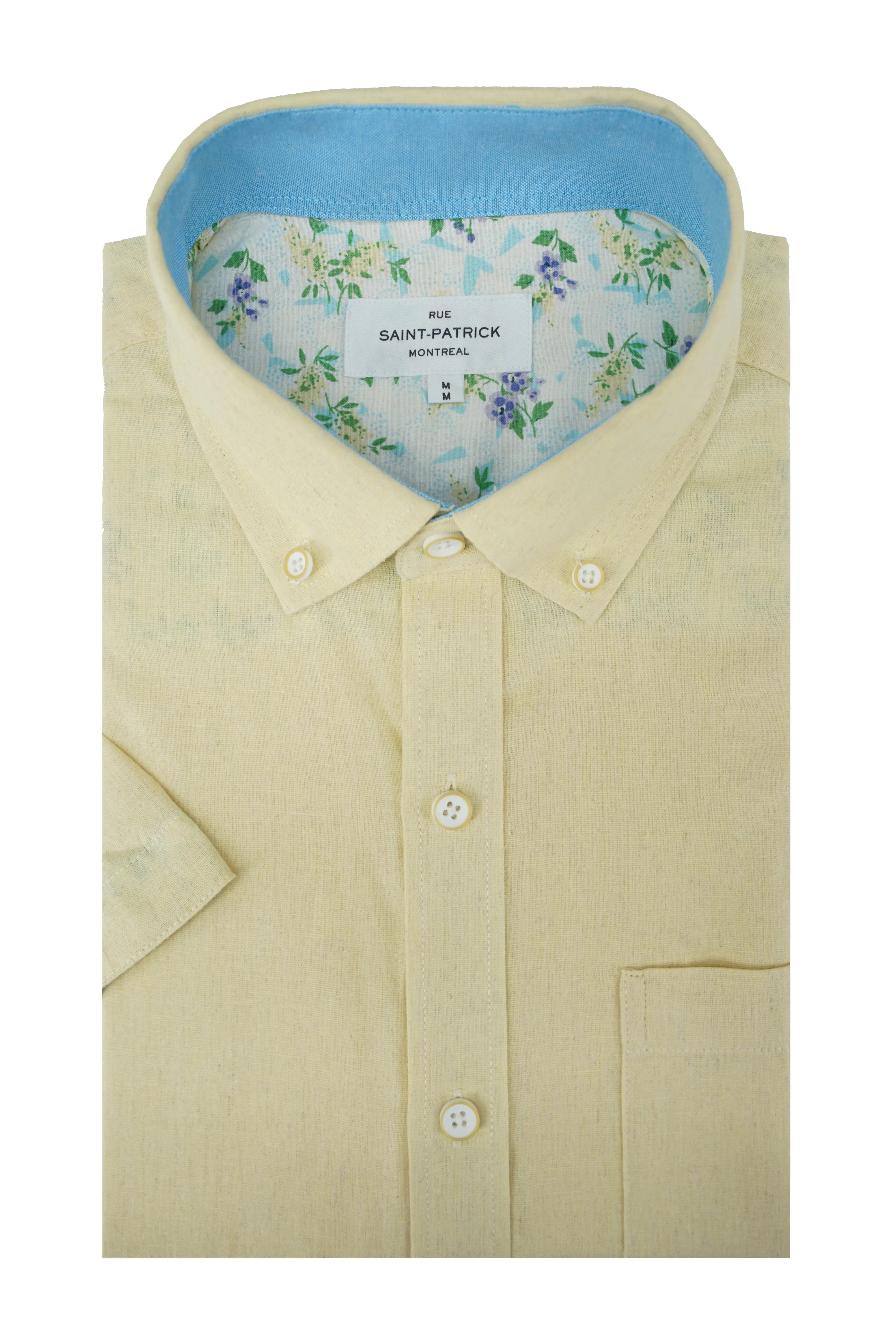 Butterwick Linen Blend Short Sleeve Shirt in Pale Gold