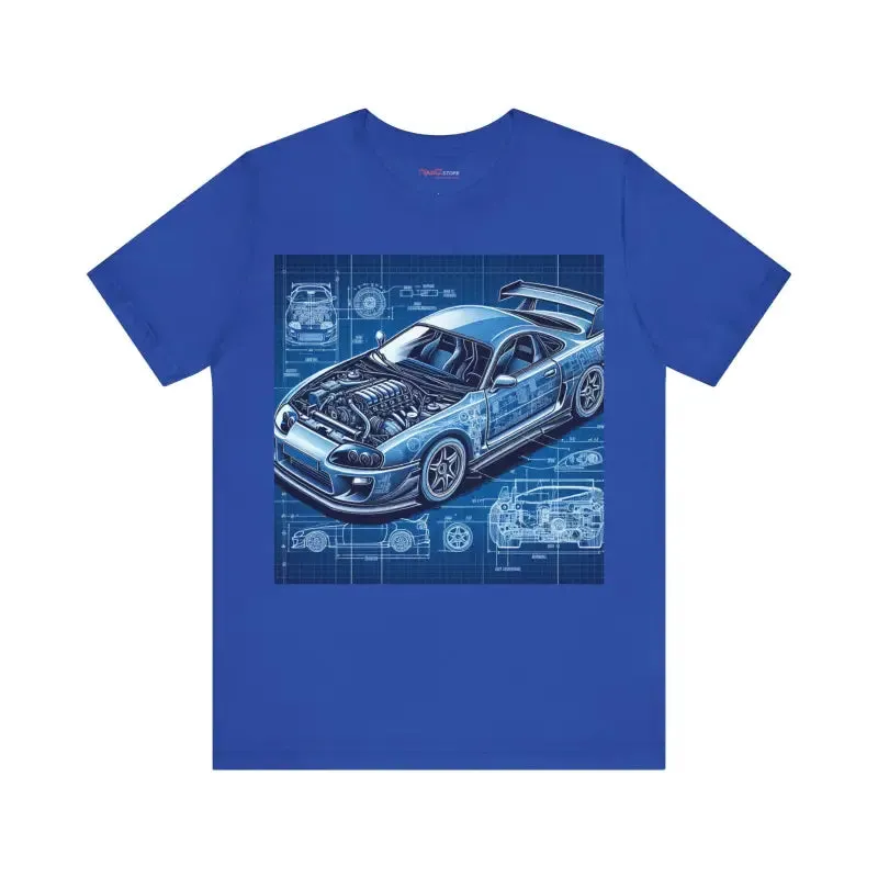 Car Blueprint Unisex Jersey Short Sleeve Tee