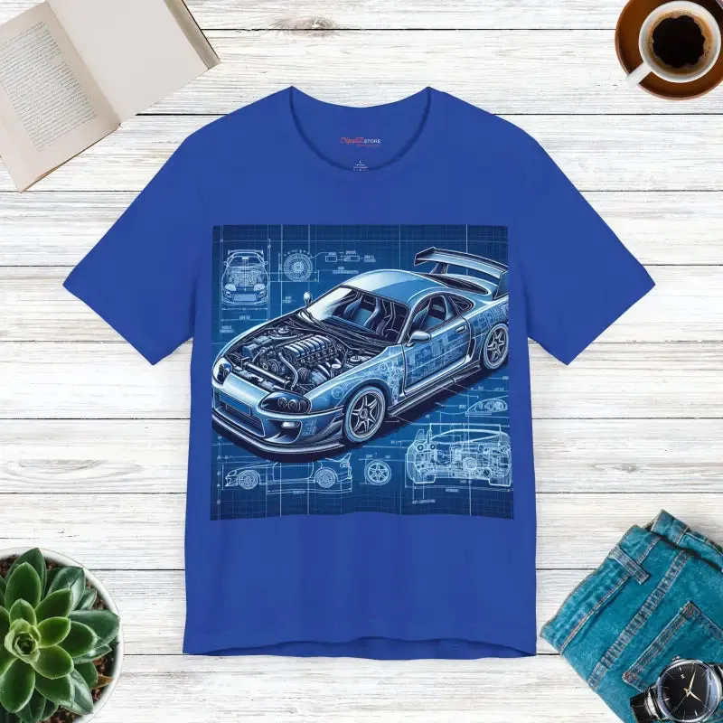 Car Blueprint Unisex Jersey Short Sleeve Tee