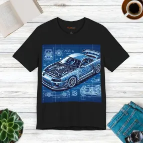 Car Blueprint Unisex Jersey Short Sleeve Tee