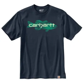 CARHARTT LOOSE FIT HEAVYWEIGHT SHORT SLEEVE FISH GRAPHIC T-SHIRT NAVY 105717