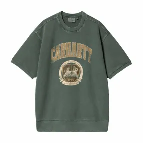 Carhartt WIP Library Short Sleeve Sweatshirt - Garment Dyed (Conifer)