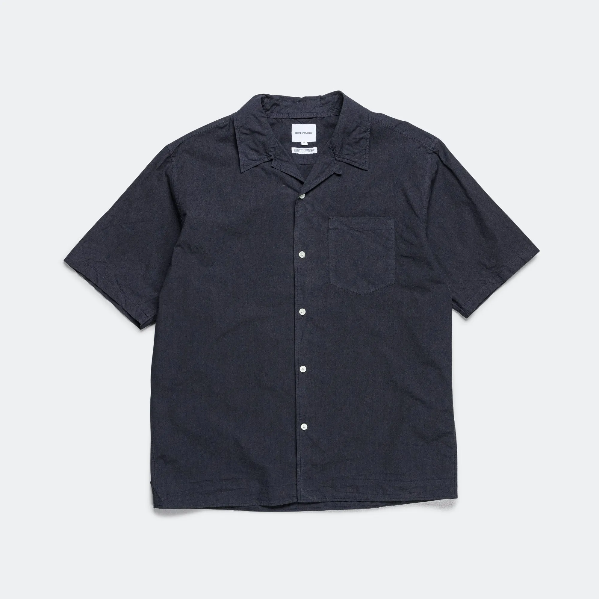 Carsten Cotton Tencel Shirt - Dark Navy
