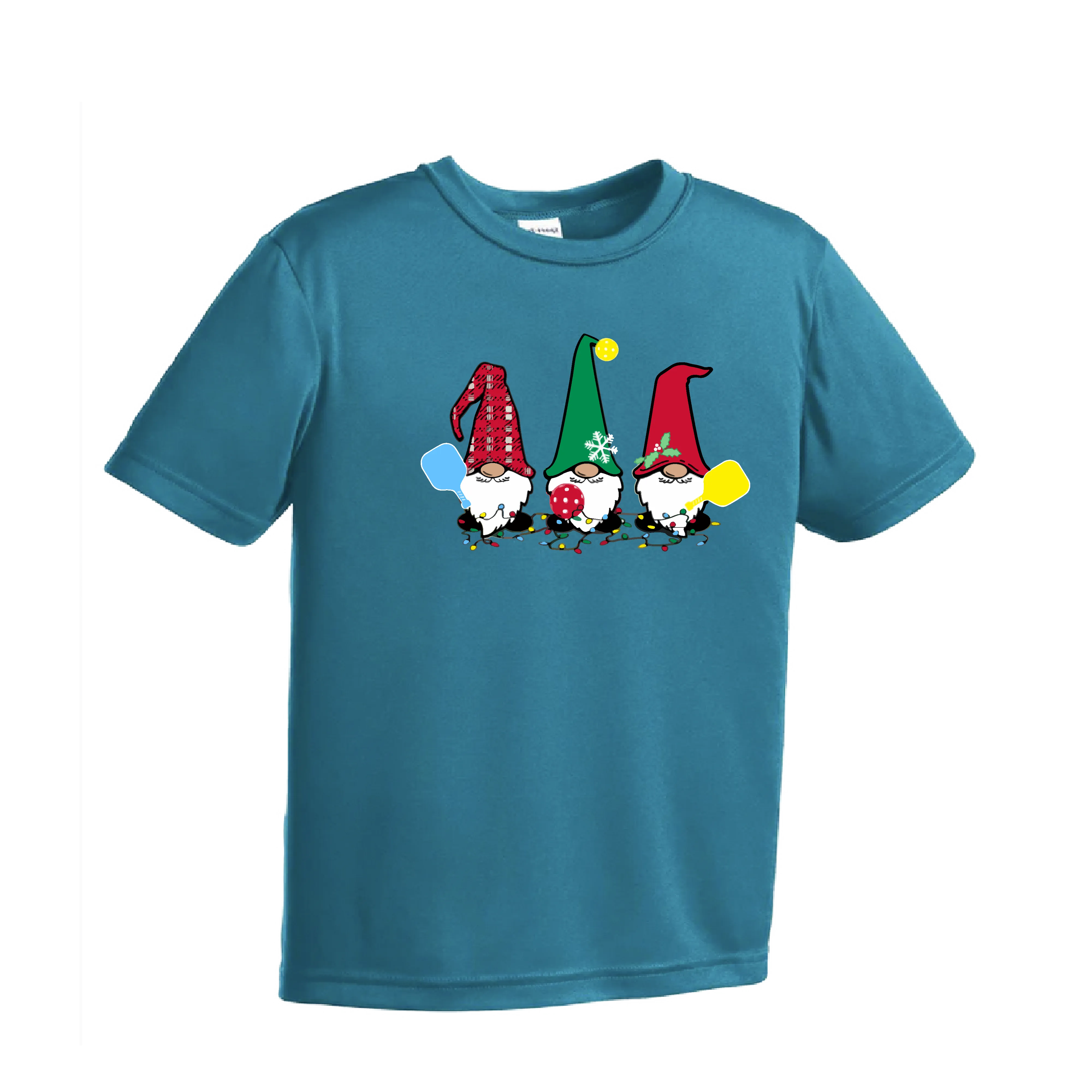 Christmas Gnomes | Youth Short Sleeve Pickleball Shirts | 100% Polyester