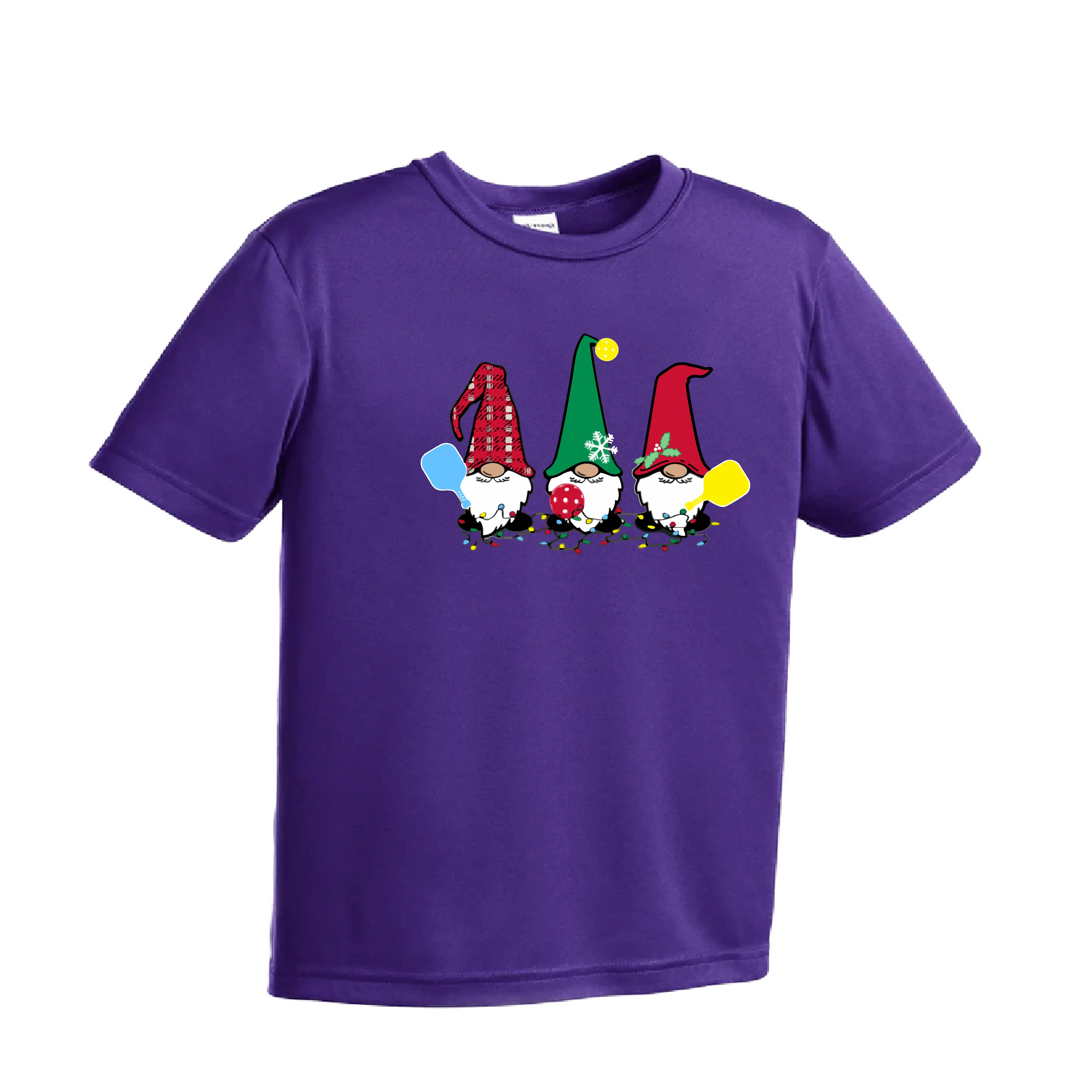 Christmas Gnomes | Youth Short Sleeve Pickleball Shirts | 100% Polyester