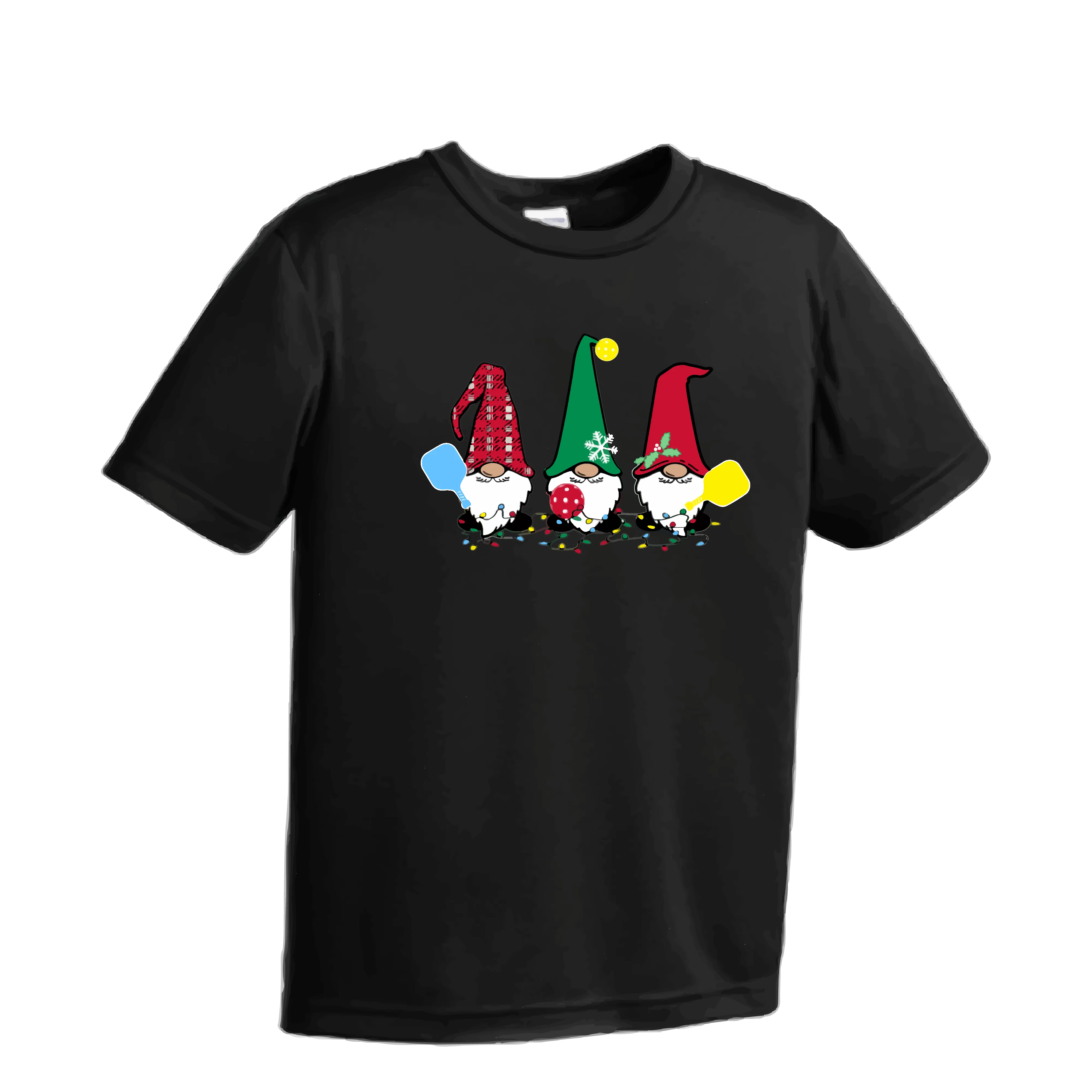 Christmas Gnomes | Youth Short Sleeve Pickleball Shirts | 100% Polyester