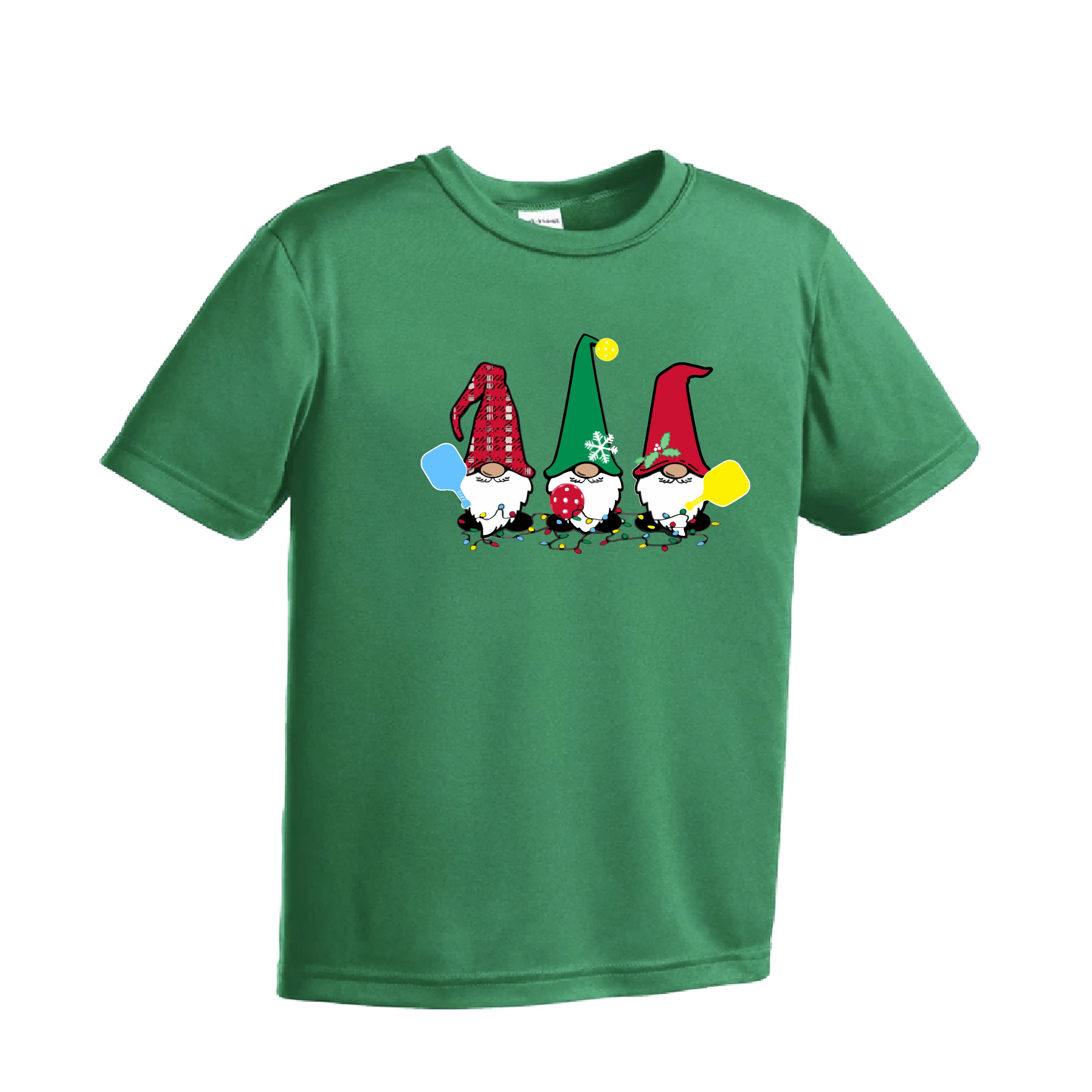 Christmas Gnomes | Youth Short Sleeve Pickleball Shirts | 100% Polyester